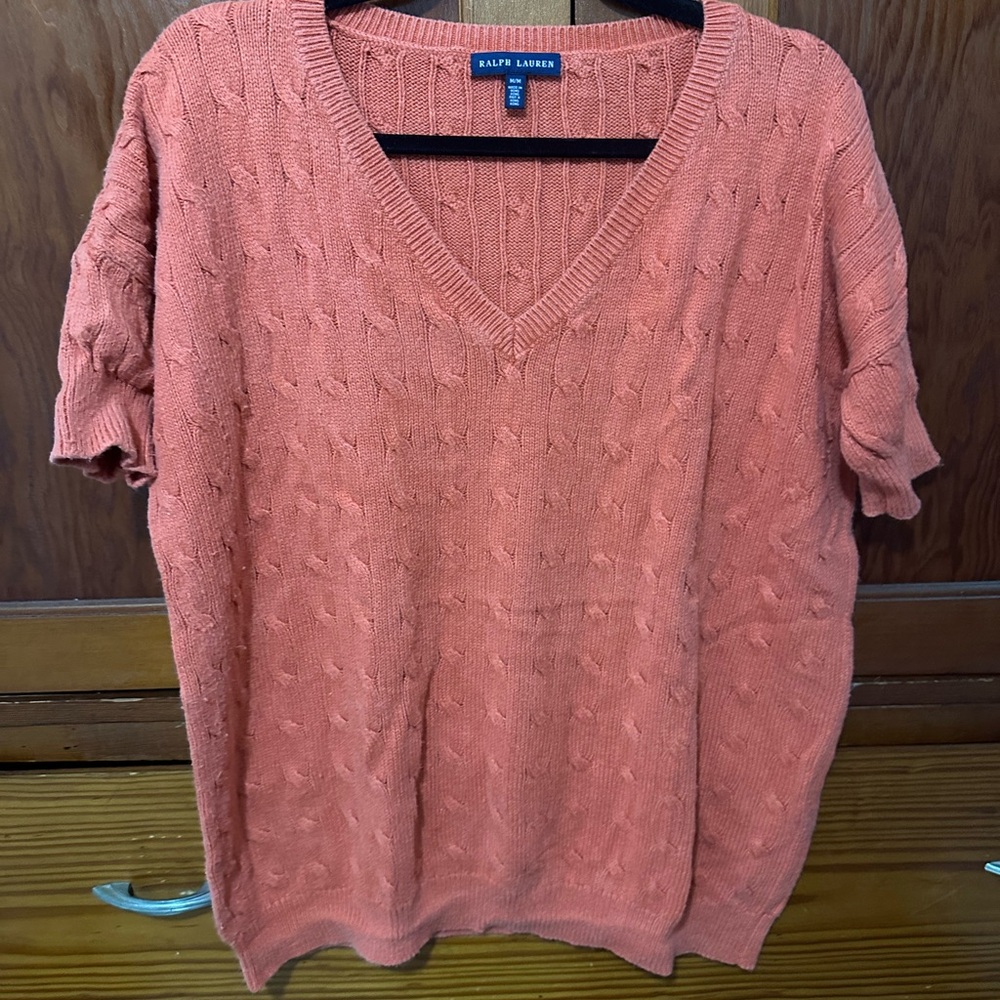 Ralph Lauren V-Neck Sweater - Warm Coral